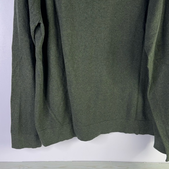 LL Bean Cotton Cashmere Thick Knit Forest Green Crew Neck Sweater Size XL - Picture 3 of 4